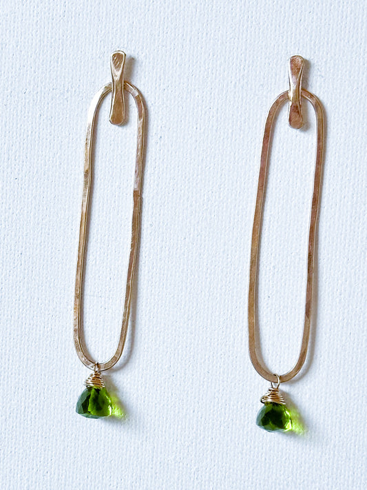 Long Ovals with Peridot stones