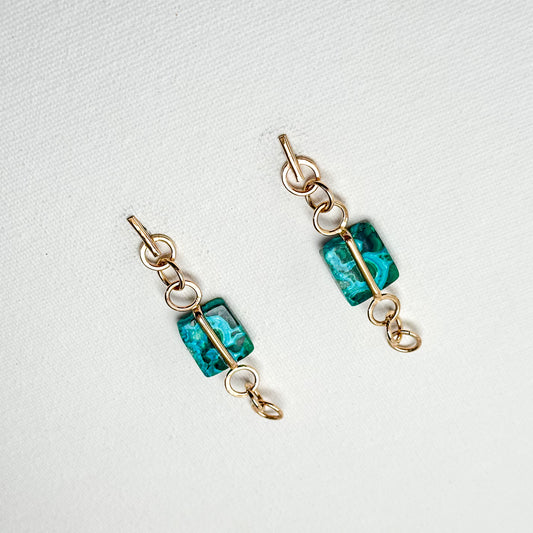 Mini Circles with Chrysocolla Stones