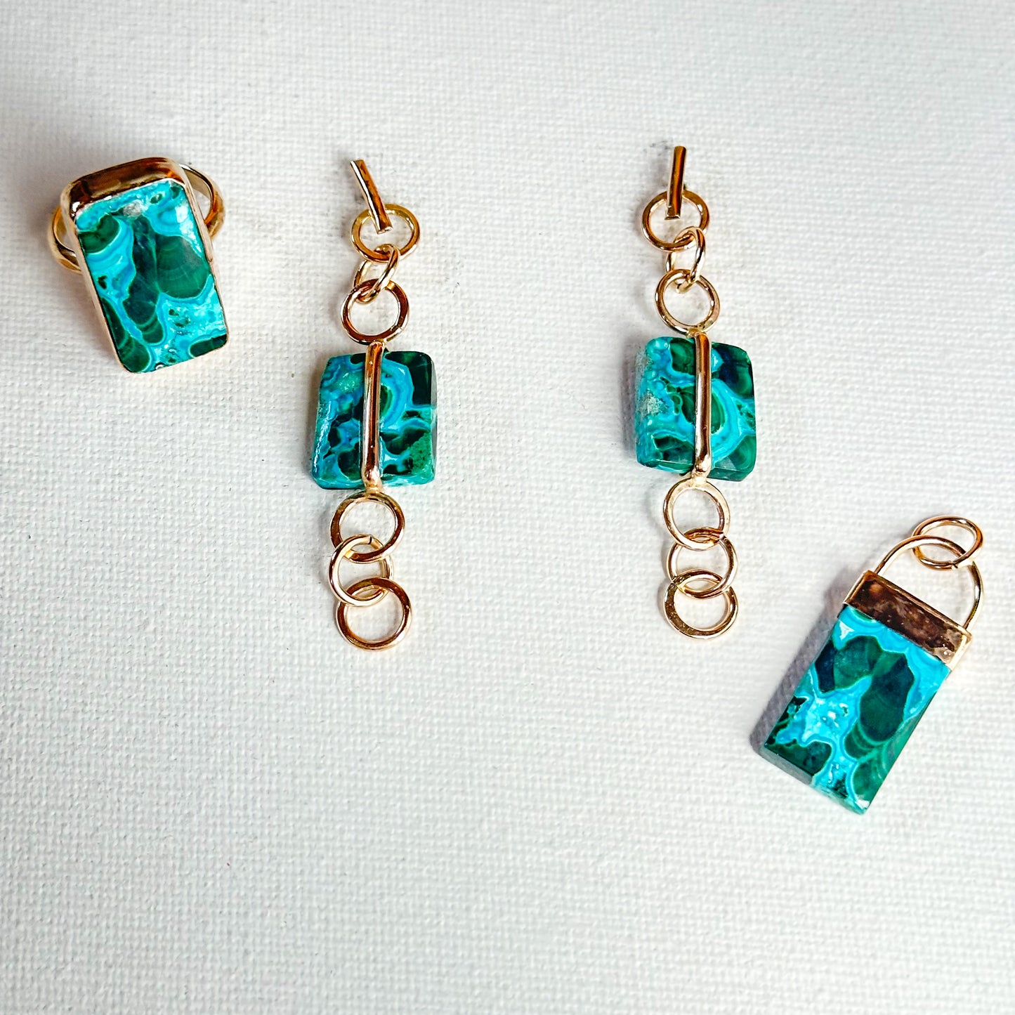 Mini Circles with Chrysocolla Stones