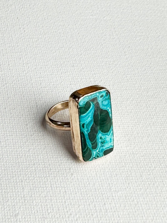 Chrysocolla Gold Ring