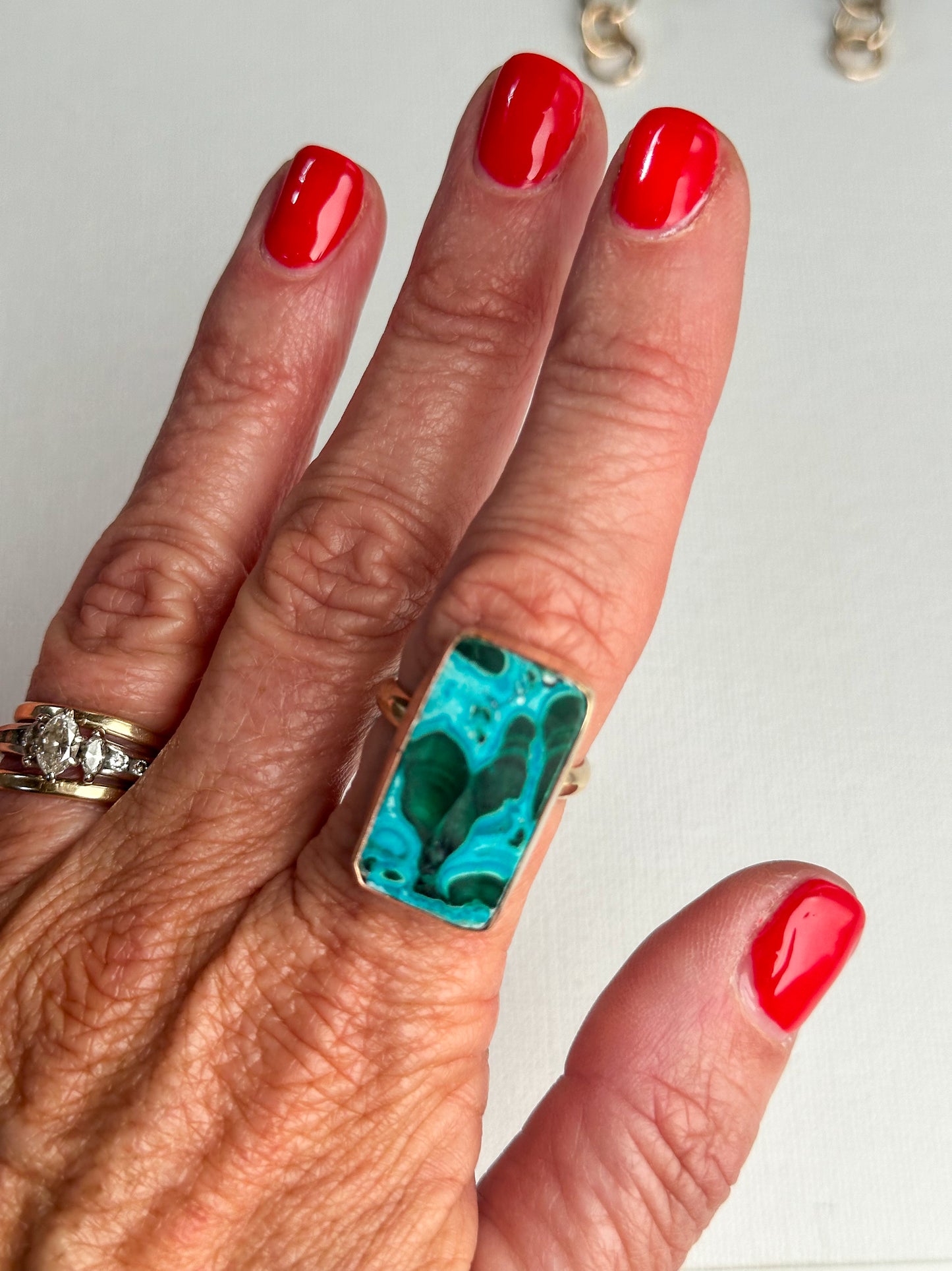 Chrysocolla Gold Ring