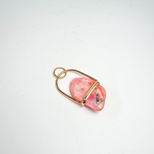 Gold Pink Opal Pendant