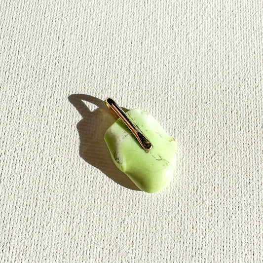 Lemon Chrysoprase Gold Pendant