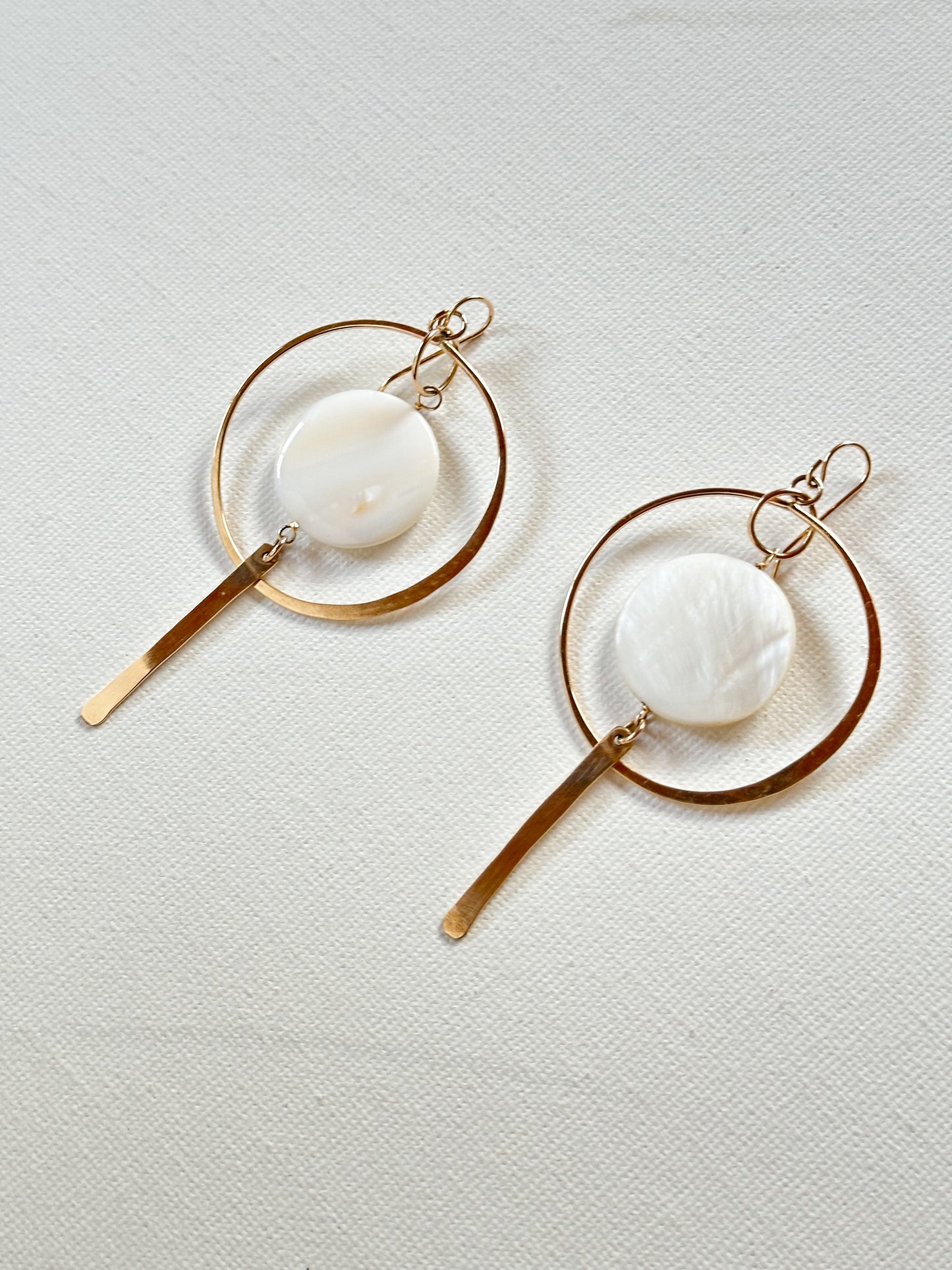 Mother of Pearl Disc Earrings