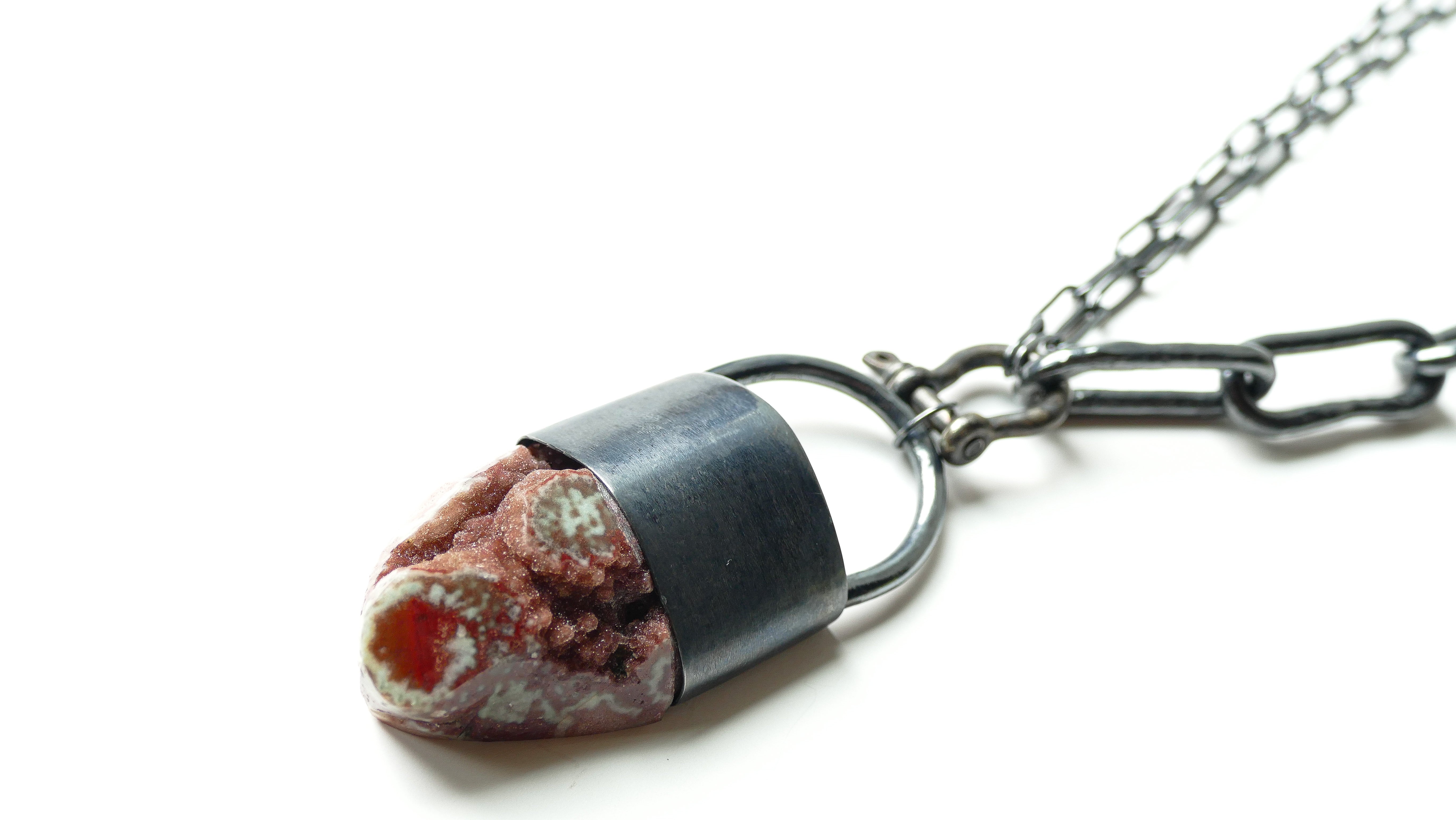 Spectro Pyrite Druzy on sale Pendant 1 3/8