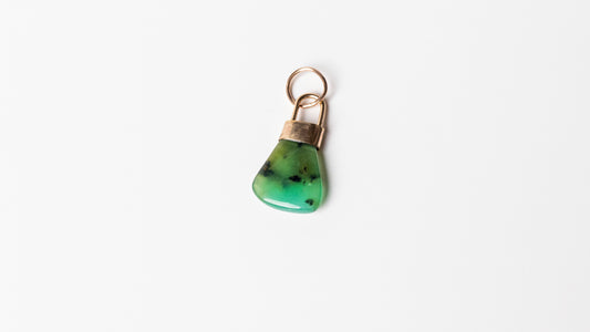 Chrysoprase Lock Style Pendant-Gold