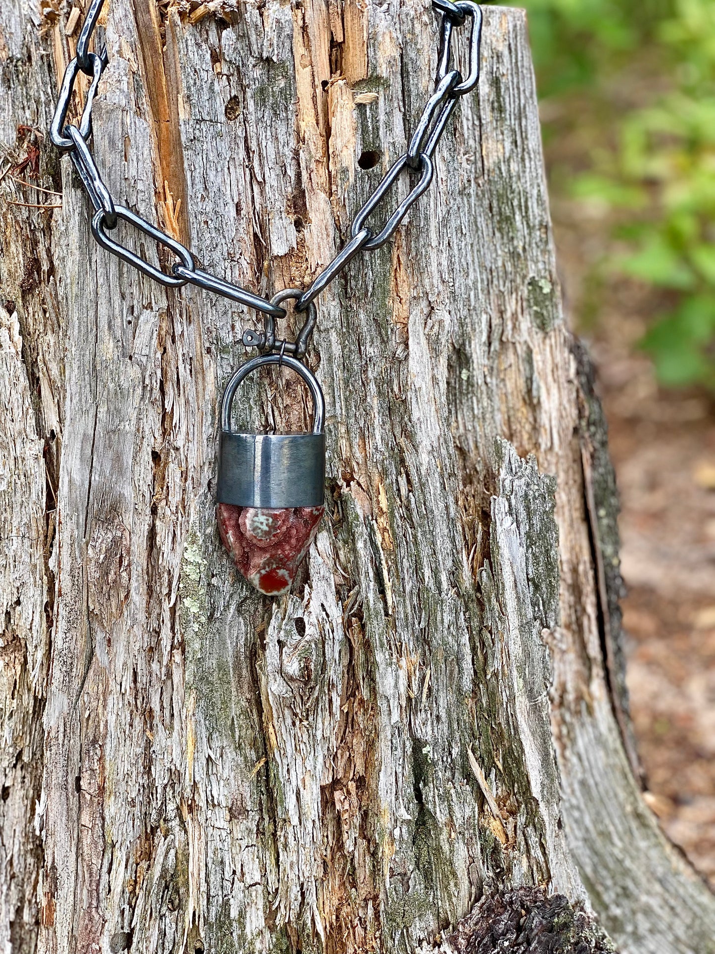 Blackened Silver Druzy Pendant