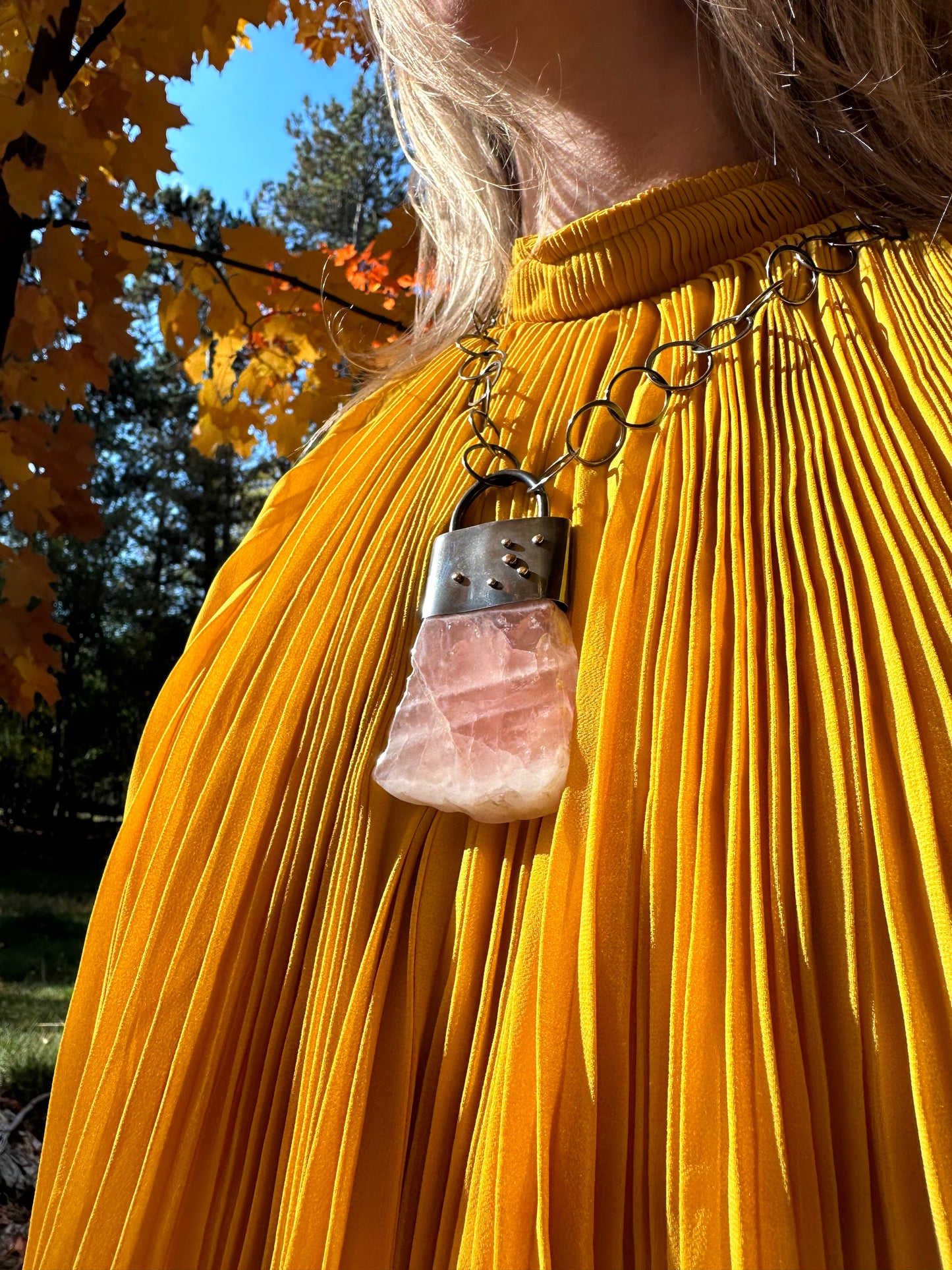 Rose Quartz Statement Necklace