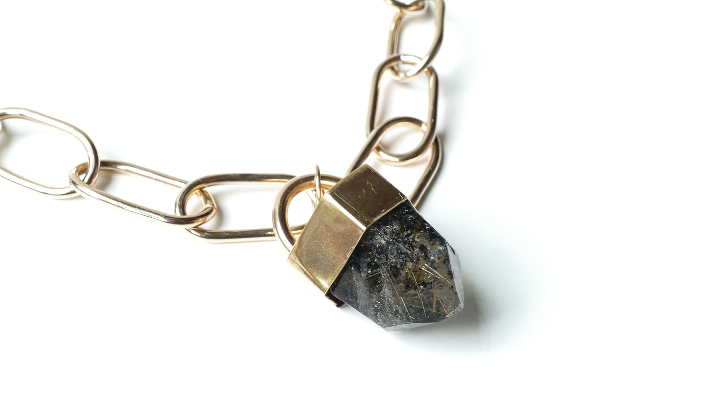 Ruliated Smokey Quartz Pendant