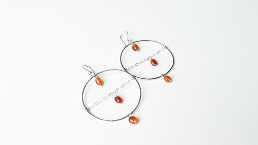 Triple Tier Earrings w/ Carnelian