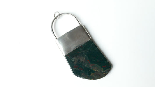 Jumbo Silver Pendant w/ Bloodstone