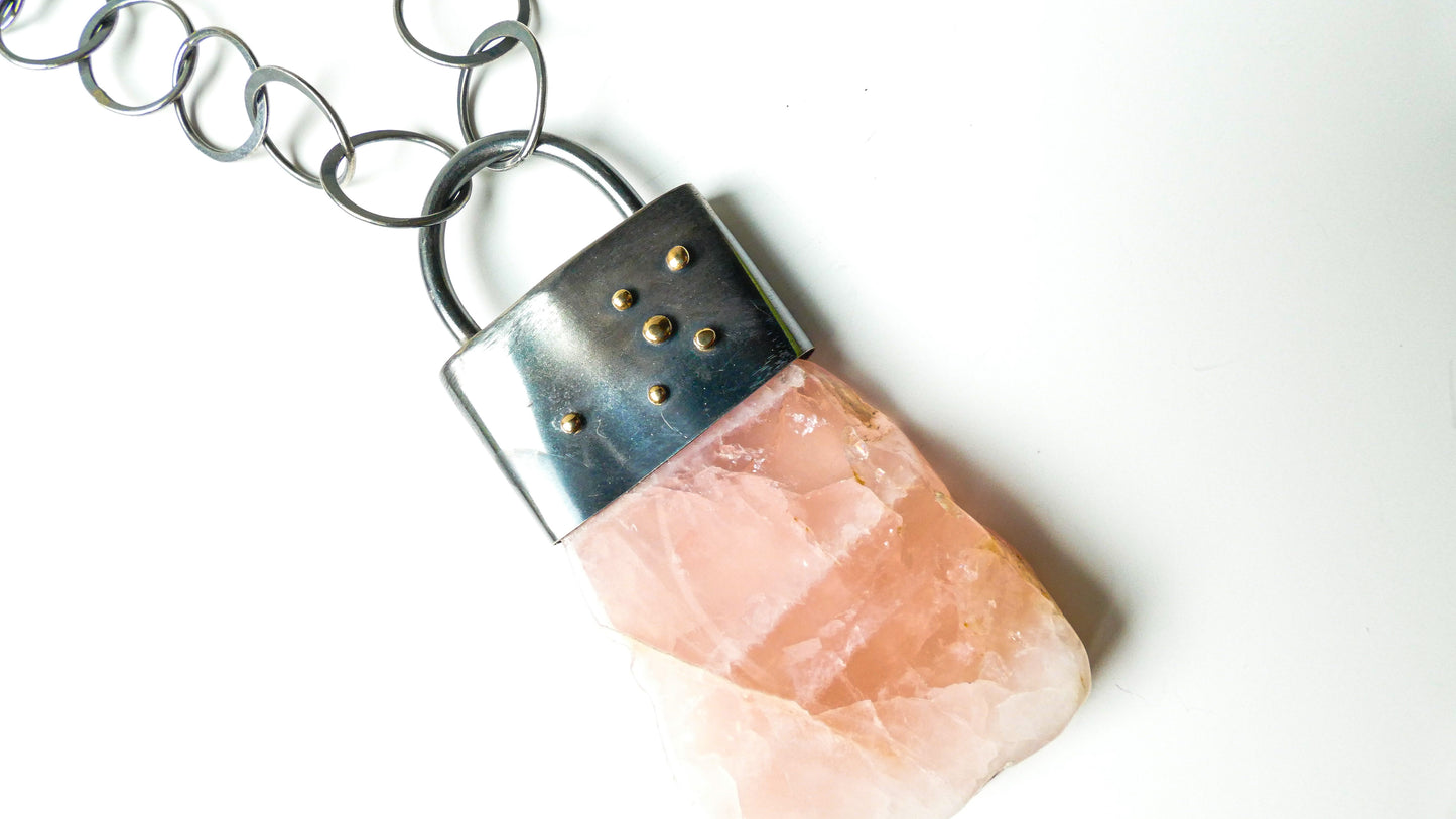 Rose Quartz Statement Necklace