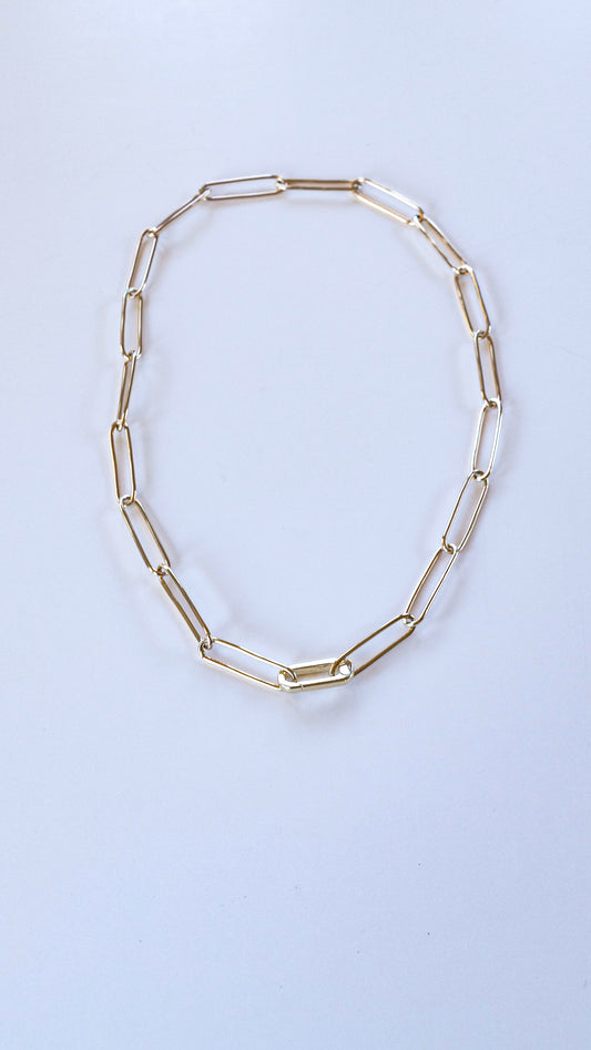 Paperclip Necklace Gold Filled