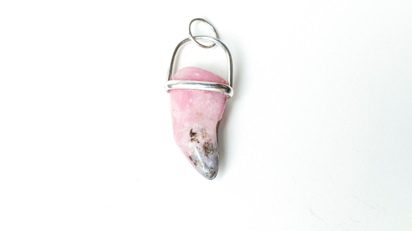 Pink Opal Silver Pendant